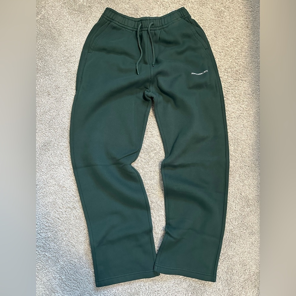Abercrombie Forest Green open hem Sweatpant